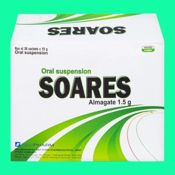 Hỗn dịch uống Soares 1,5g 4 Hỗn dịch uống Soares 1,5g có tác dụng điều trị viêm loét dạ dày hoặc tá tràng