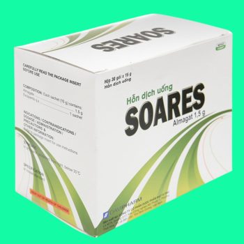 Hỗn dịch uống Soares 1,5g 2 Hỗn dịch uống Soares 1,5g có tác dụng điều trị viêm loét dạ dày hoặc tá tràng