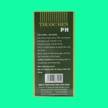 Thuốc hen P/H (Cao lỏng) 4 Thuốc hen P/H (Cao lỏng)