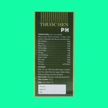 Thuốc hen P/H (Cao lỏng) 5 Thuốc hen P/H (Cao lỏng)