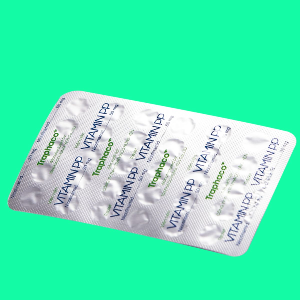 Vitamin-Pp-50Mg-Traphaco-1 Thuốc Vitamin PP 50mg Traphaco có tác dụng phòng ngừa tình trạng thiếu hụt nicotinamid