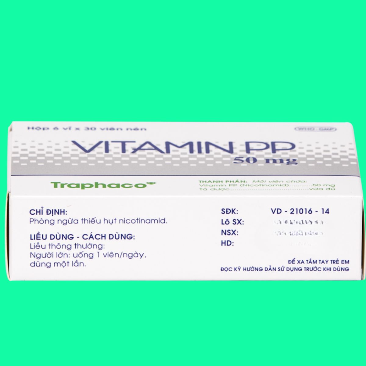 Vitamin-Pp-50Mg-Traphaco-2 Thuốc Vitamin PP 50mg Traphaco có tác dụng phòng ngừa tình trạng thiếu hụt nicotinamid