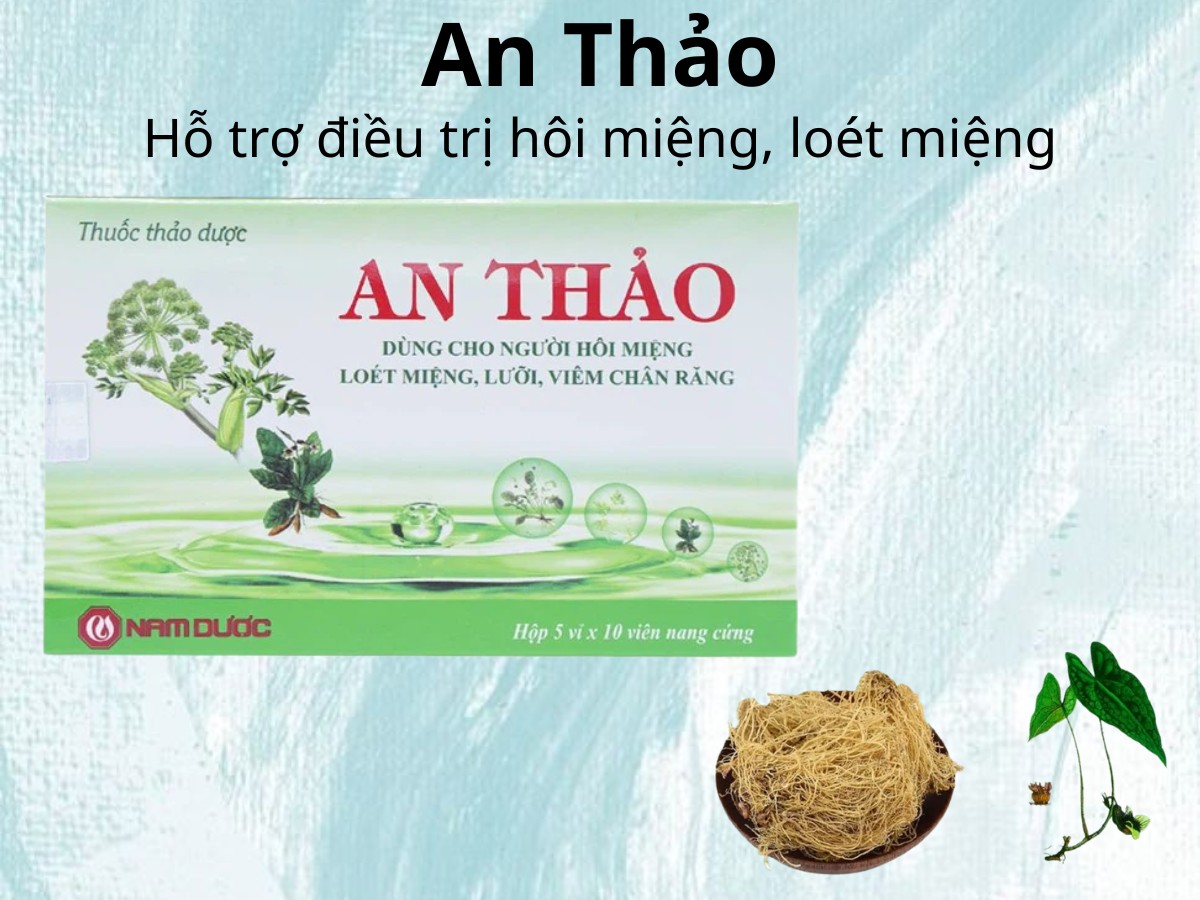 An Thảo 9 An Thảo hỗ trợ điều trị hôi miệng, loét miệng