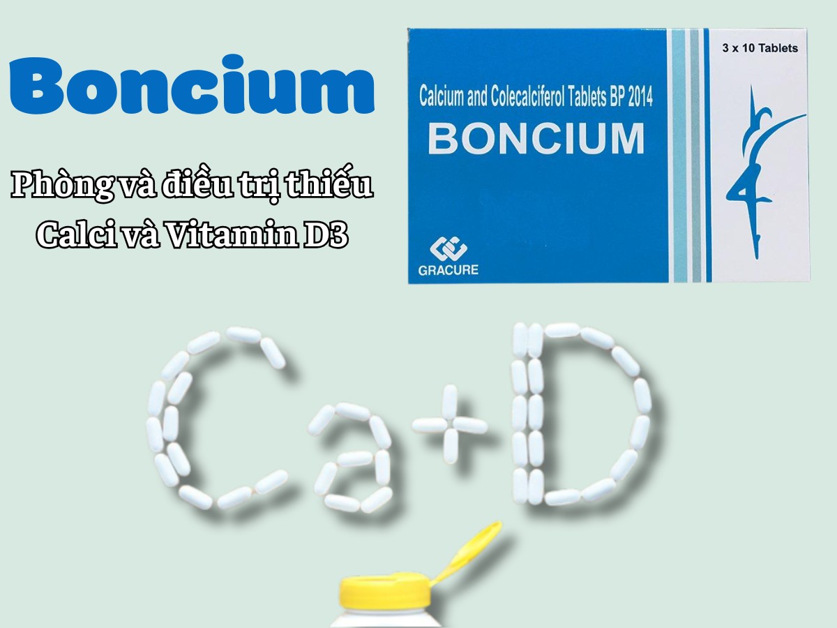 Boncium 7 Boncium điều trị tình trạng thiếu calci và vitamin D3