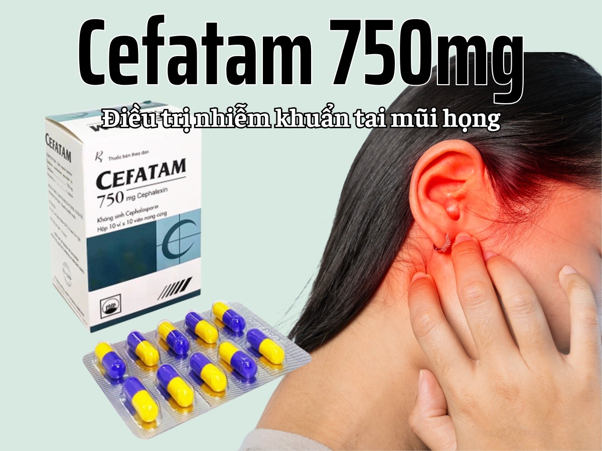 Cefatam 750mg 6 Cefatam 750mg điều trị nhiễm khuẩn tai mũi họng