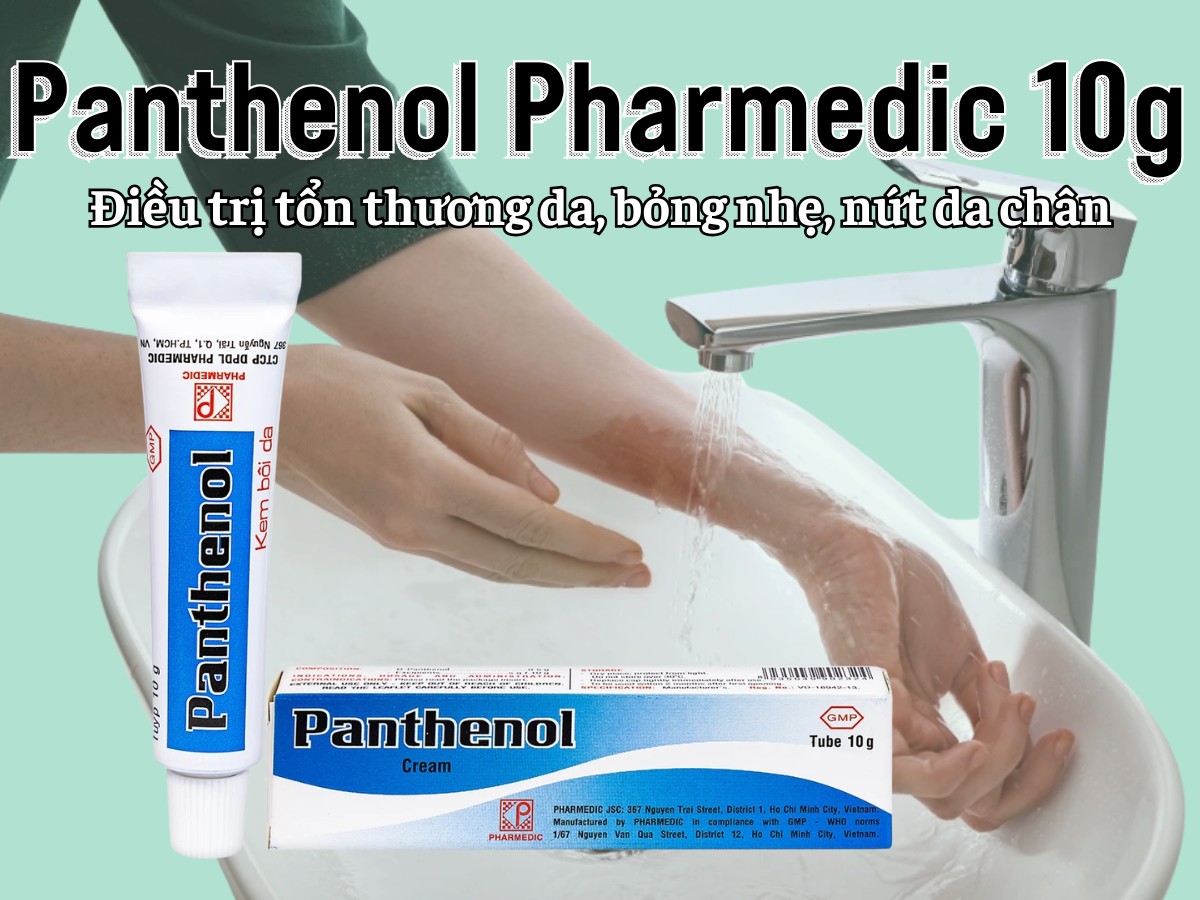 Panthenol Pharmedic 10g 9 Panthenol Pharmedic 10g điều trị tổn thương da, bỏng nhẹ, nứt da chân