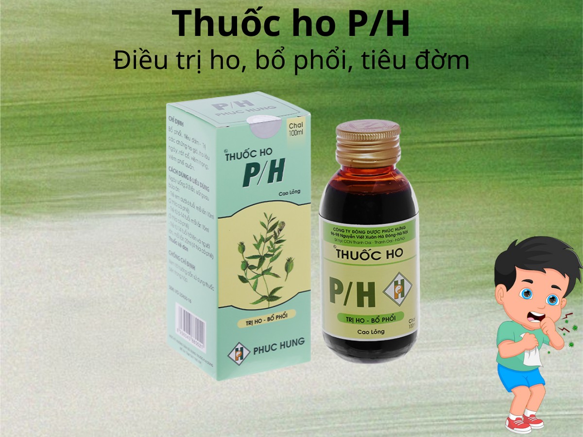 Thuốc ho P/H Phúc Hưng điều trị ho, bổ phế, tiêu đờm