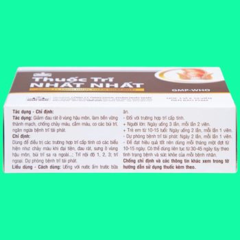 Thuốc Trĩ Nhất Nhất có tác dụng giảm cảm giác đau rát ở vùng hậu môn