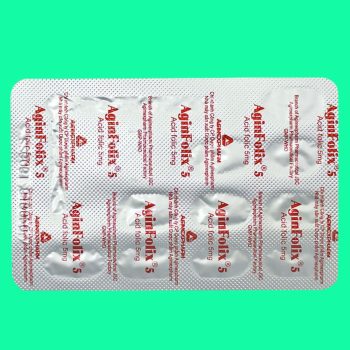 Aginfolix 5 6 Thuốc Aginfolix 5 (10 vỉ) giúp bổ sung acid folic ở người bị thiếu máu huyết