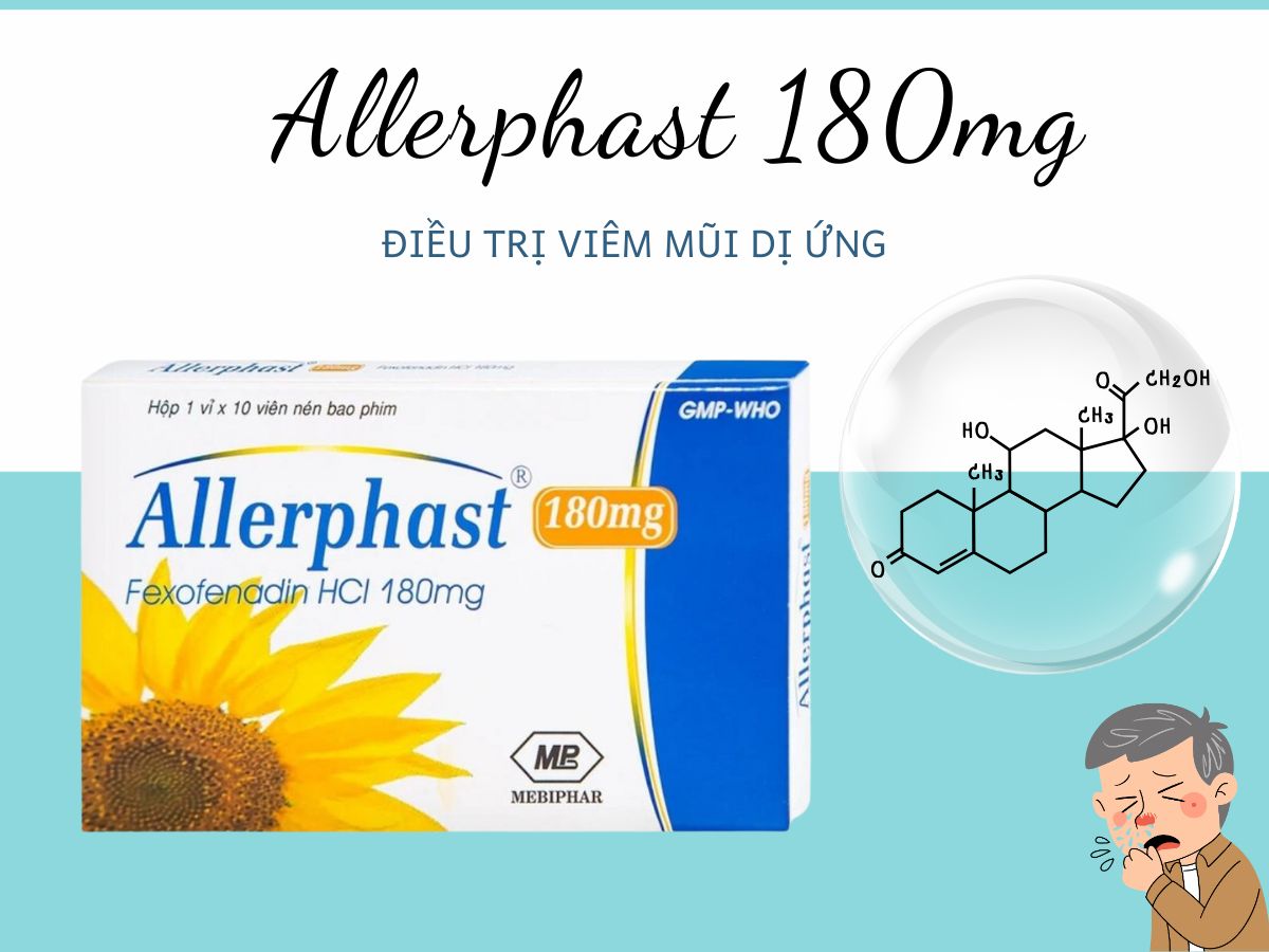 Thuốc Allerphast 180mg điều trị mề đay mạn tính vô căn