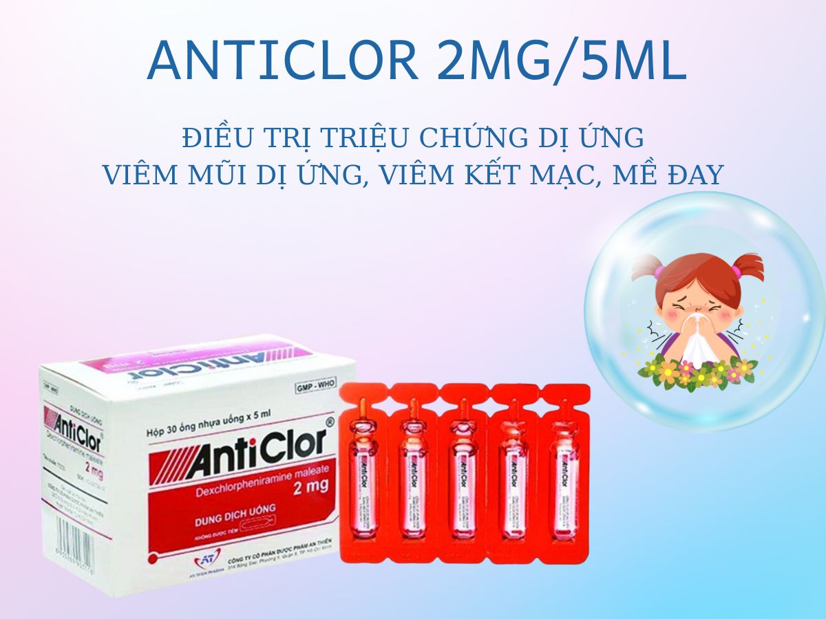AntiClor 2mg/5ml 11 Thuốc AntiClor 2mg/5ml – Điều trị viêm kết mạc, viêm mũi
