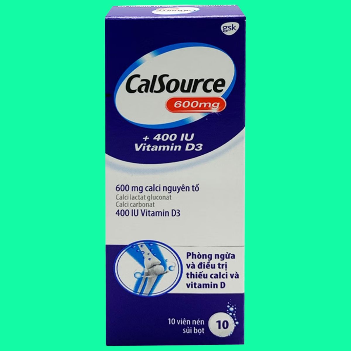 Calsource-600mg-400IU-Vitamin-D3-GSK-3 Thuốc Calsource 600mg+ 400IU Vitamin D3 GSK có tác dụng phòng và hỗ trợ điều trị loãng xương