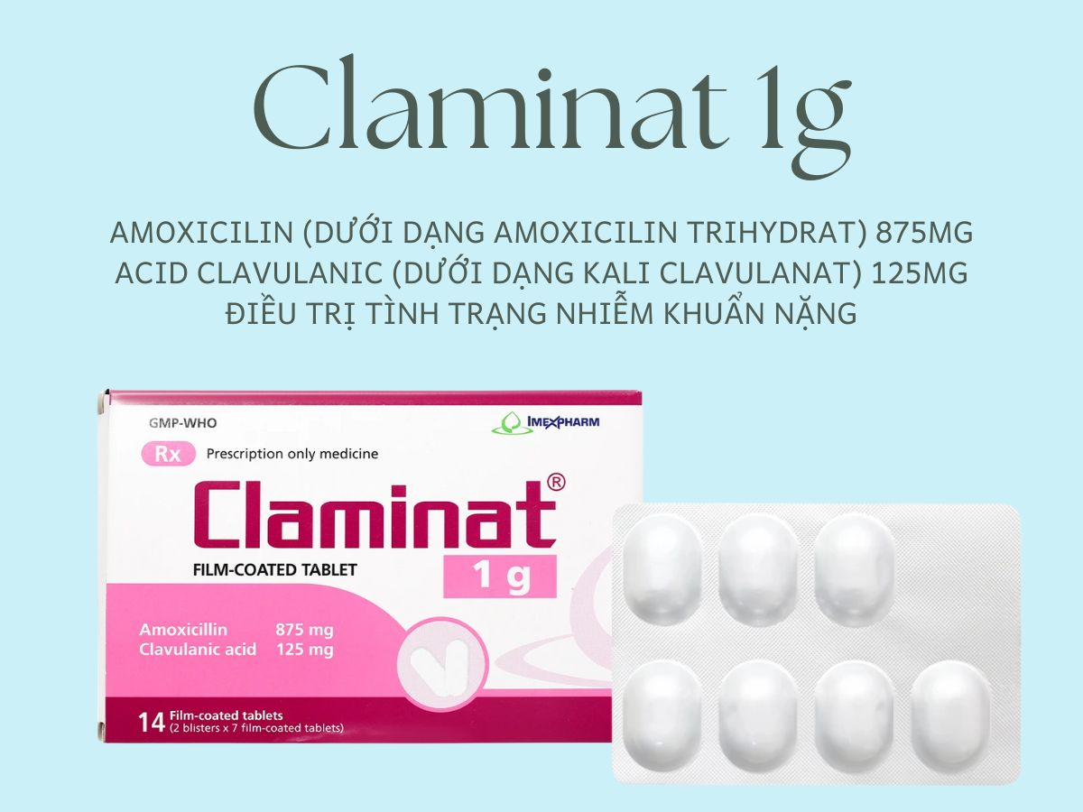 Thuốc Claminat 1g điều trị tình trạng áp xe ổ răng