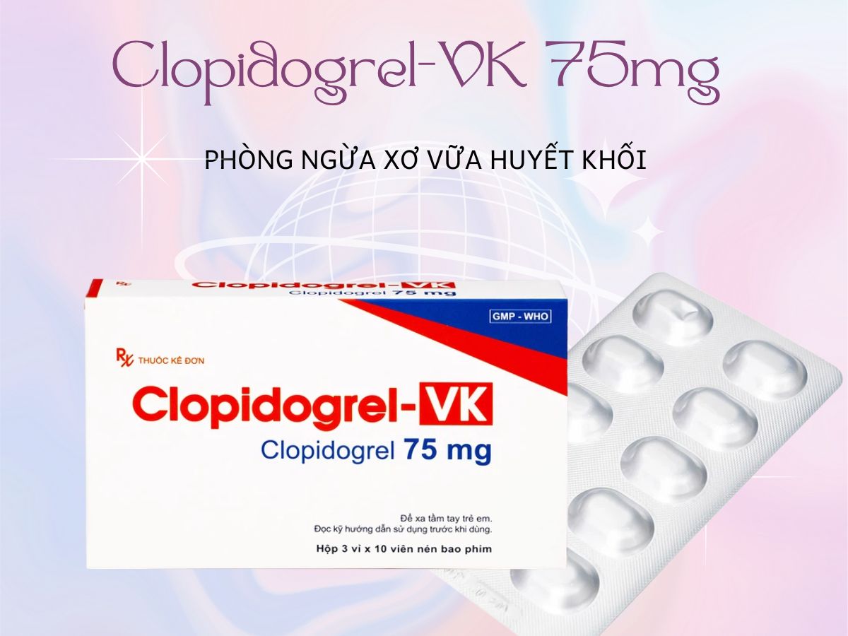 Clopidogrel-VK 75mg 13 Thuốc Clopidogrel-VK 75mg phòng ngừa tình trạng xơ vữa huyết khối