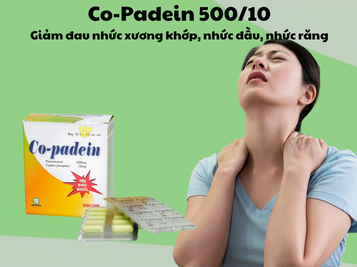 Thuốc Co-Padein 500/10 giúp giảm đau cấp tính mức độ trung bình