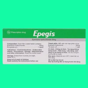 Epegis 50mg 3 Thuốc Epegis 50mg giúp giảm co cứng cơ trong viêm quanh khớp vai
