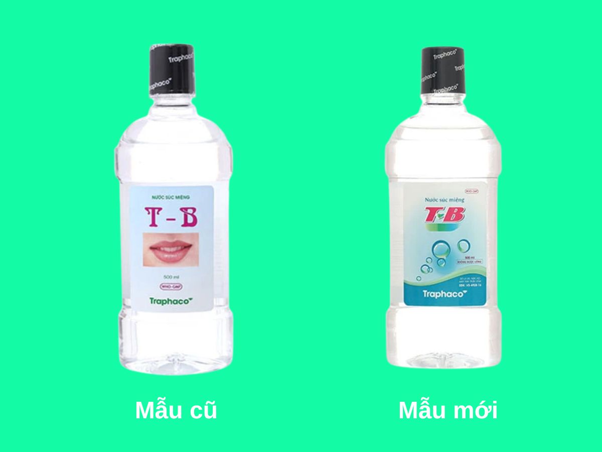 Mẫu cũ và mẫu mới của Nước súc miệng T-B