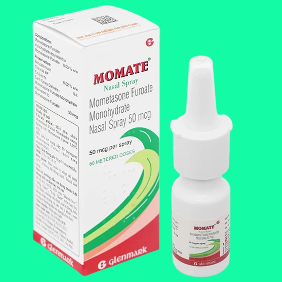 Momate-50mcg-Glenmark-8 Thuốc xịt mũi Momate 50mcg Glenmark - Giảm triệu chứng viêm mũi dị ứng