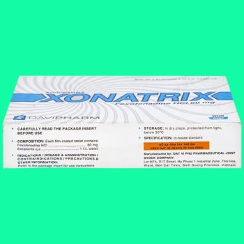 Thuốc Xonatrix 60mg điều trị viêm mũi dị ứng theo mùa, mày đay vô căn