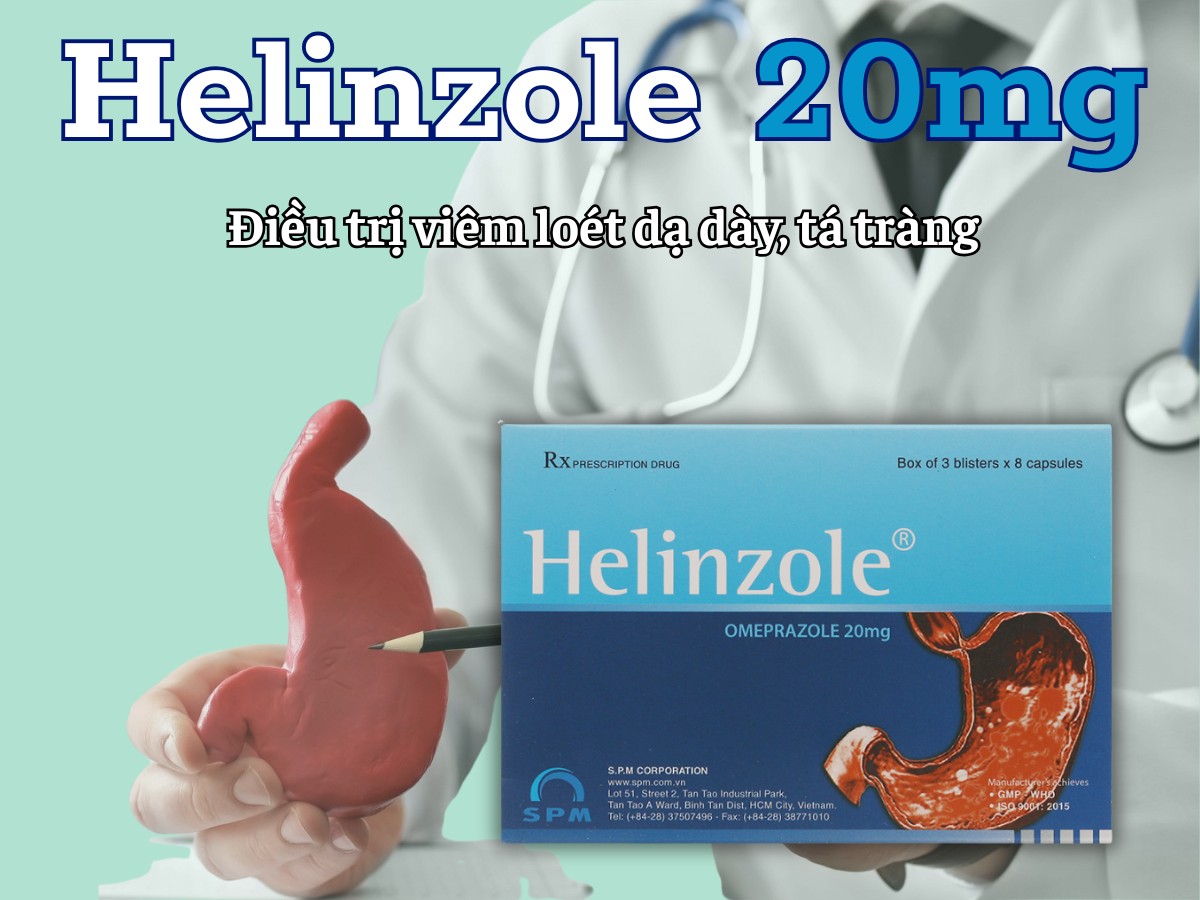 Helinzole 20mg 8 Helinzole 20mg điều trị viêm loét dạ dày, tá tràng