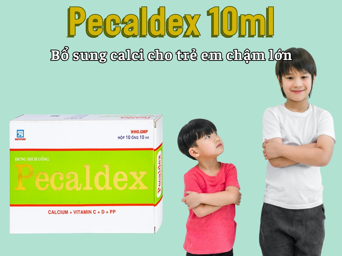 Pecaldex 10ml bổ sung calci cho trẻ chậm lớn