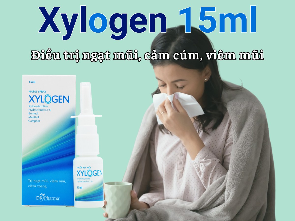 Xylogen 15ml 13 Xylogen 15ml điều trị ngạt mũi, cảm cúm, viêm mũi
