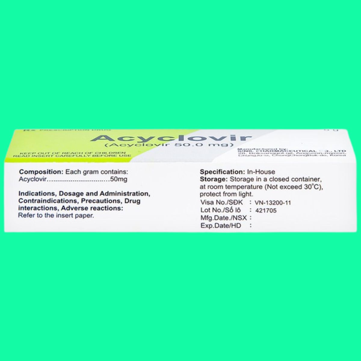 Acyclovir-Sinil-3 Kem bôi da Acyclovir Sinil giúp điều trị herpes simplex môi và sinh dục