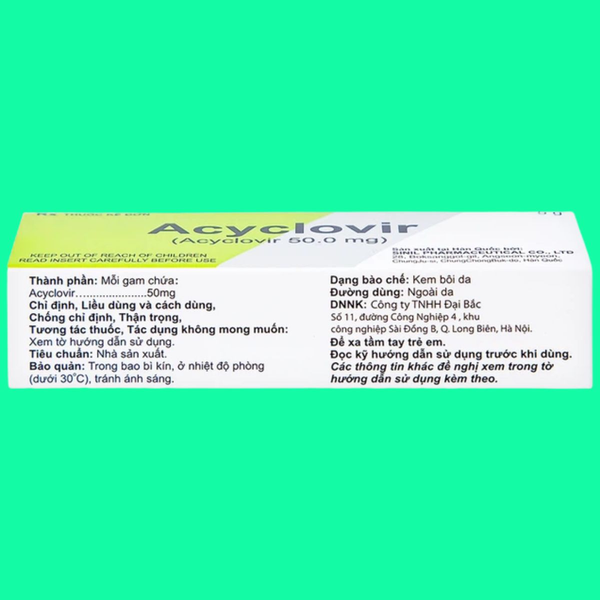 Acyclovir-Sinil-4 Kem bôi da Acyclovir Sinil giúp điều trị herpes simplex môi và sinh dục
