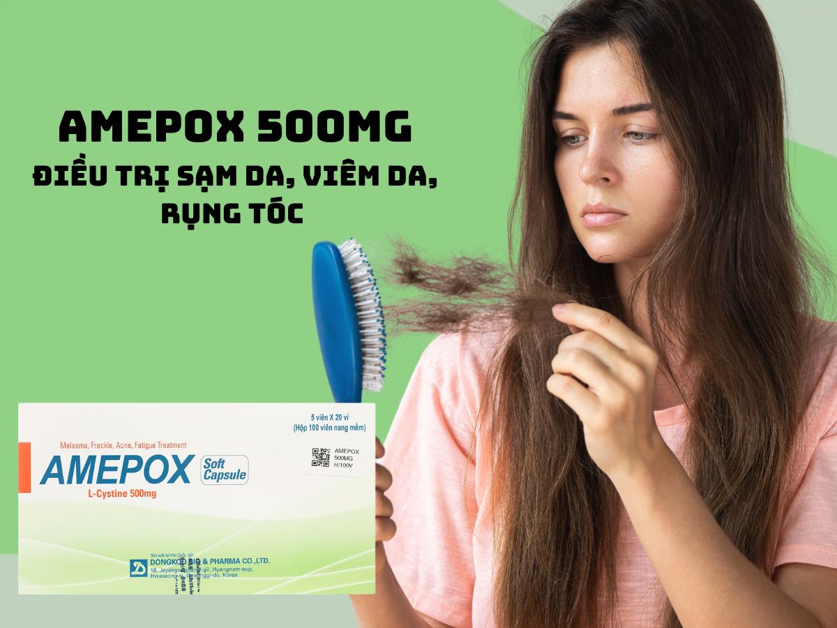 Thuốc Amepox Soft Capsule 500mg điều trị sạm da, tàn nhang, nám da