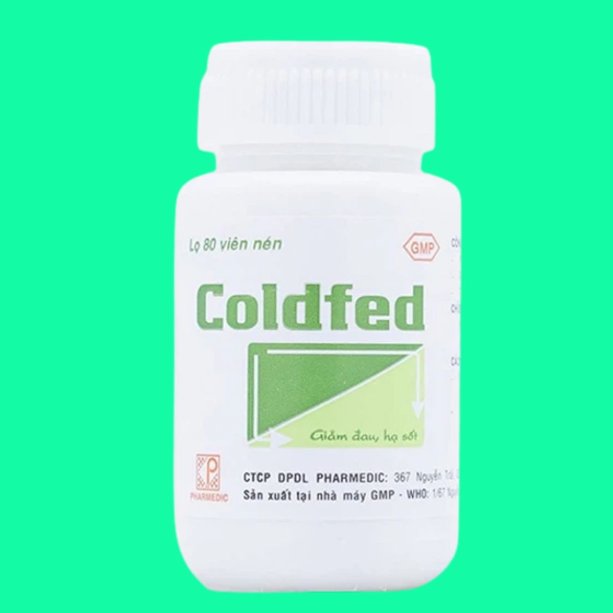Coldfed-1 Thuốc Coldfed (lọ 80 viên) giúp giảm các triệu chứng cảm, sốt, đau đầu