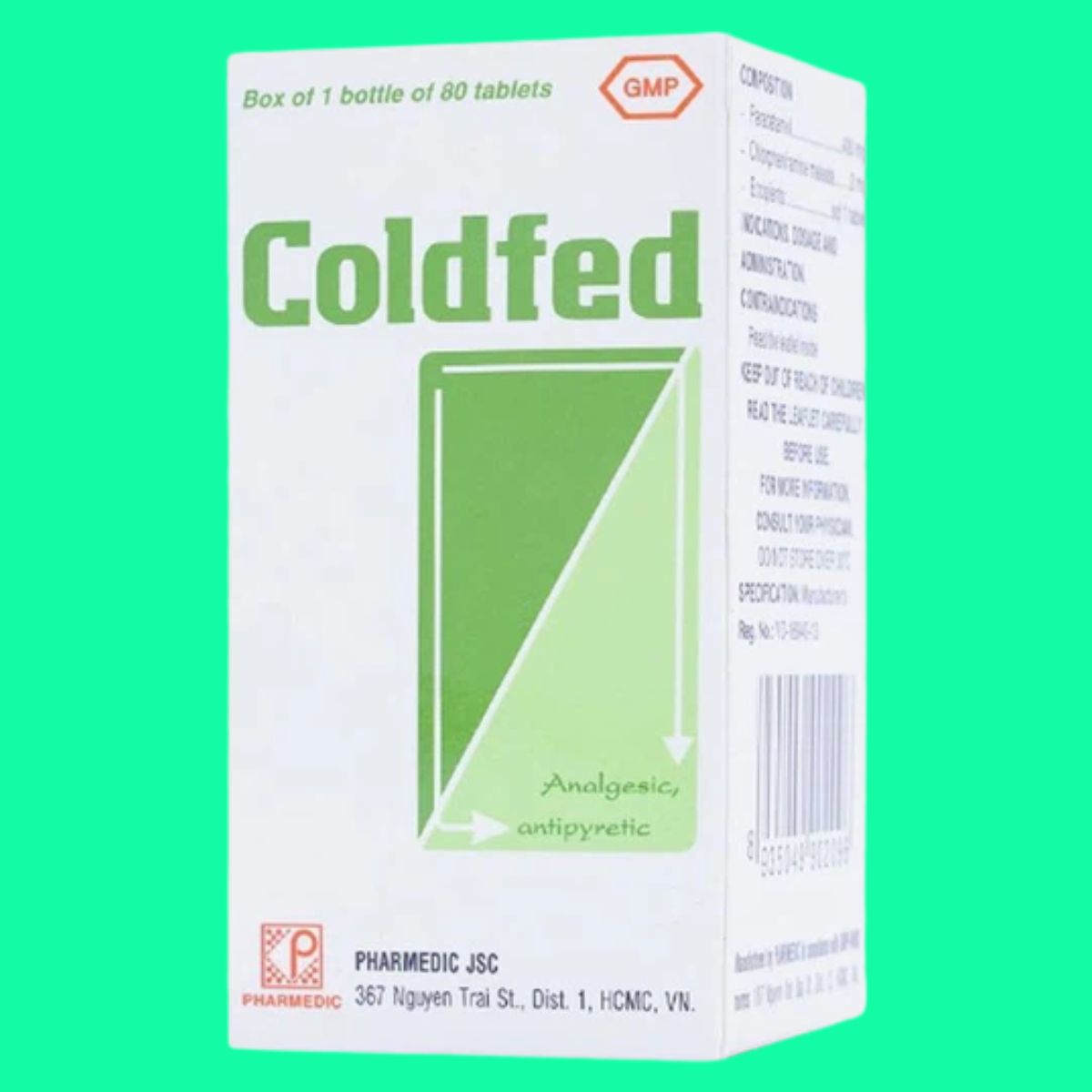 Coldfed-5 Thuốc Coldfed (lọ 80 viên) giúp giảm các triệu chứng cảm, sốt, đau đầu