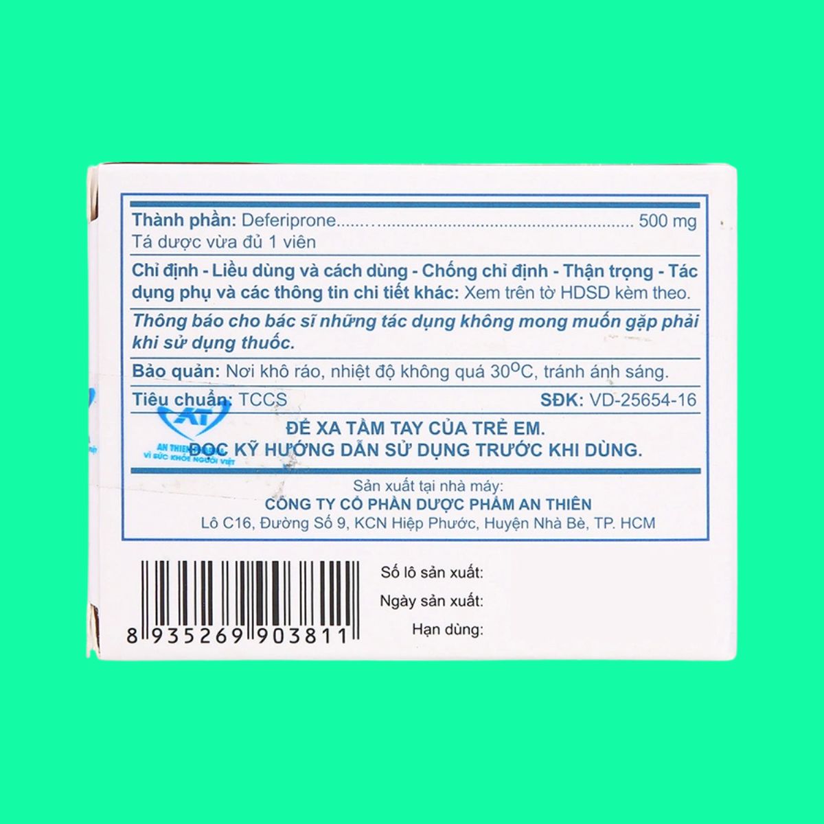 Deferiprone A.T 500mg (3) Deferiprone A.T 500mg