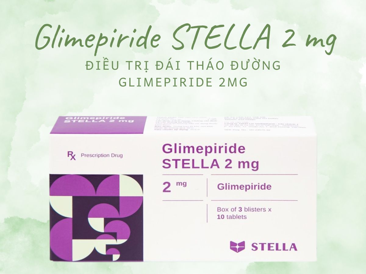 Glimepiride STELLA 2 mg 14 Glimepiride STELLA 2 mg điều trị tình trạng đái tháo đường typ 2
