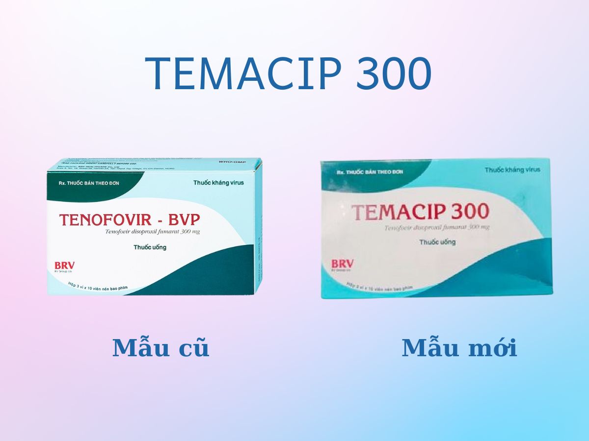 Temacip 300 11 Mẫu bao bì cũ và bao bì mới Temacip 300