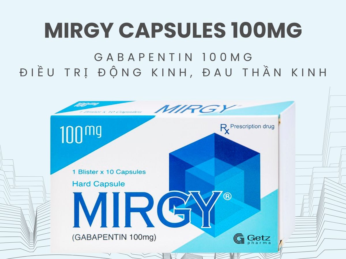 Thuốc Mirgy capsules 100mg điều trị đau thần kinh ngoại biên, chống động kinh
