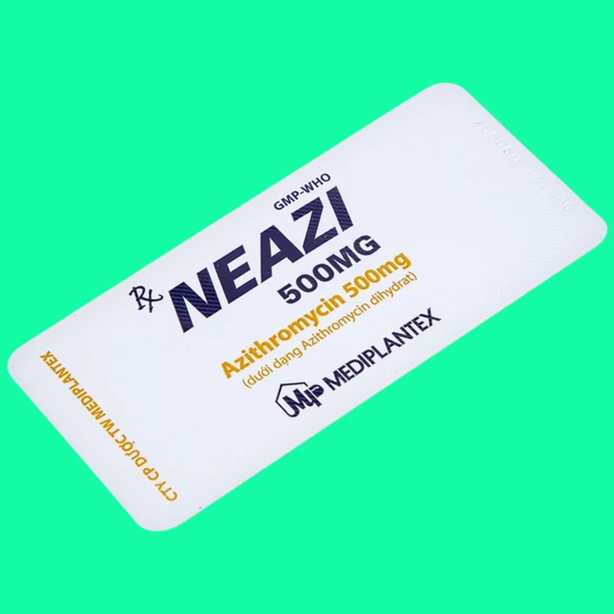 Neazi-500mg-1 Thuốc Neazi 500mg điều trị nhiễm khuẩn đường hô hấp, da và mô mềm