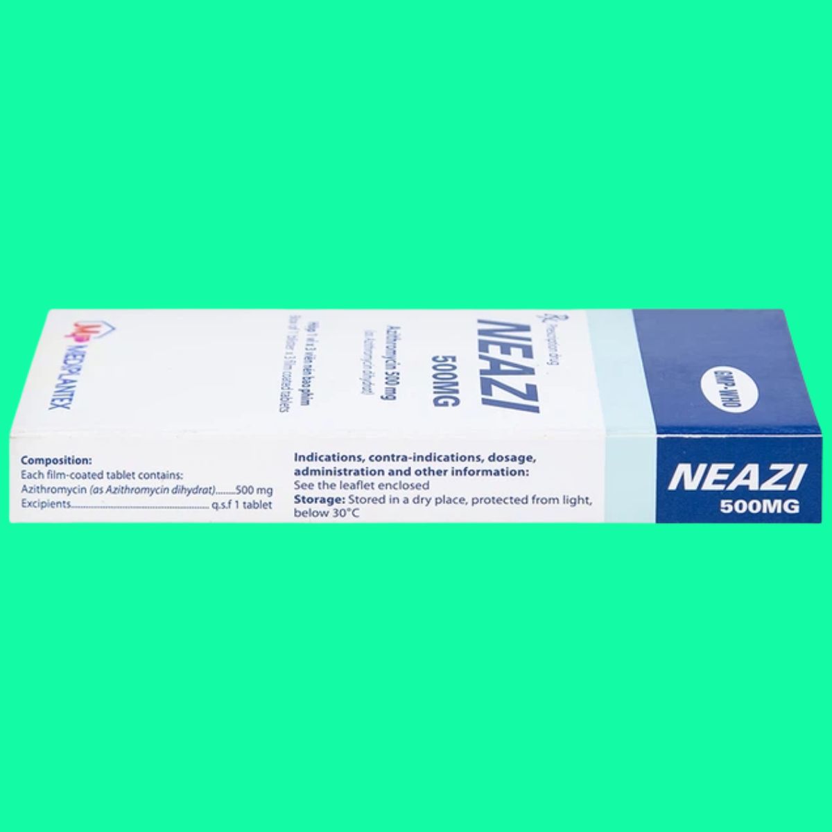 Neazi-500mg-3 Thuốc Neazi 500mg điều trị nhiễm khuẩn đường hô hấp, da và mô mềm