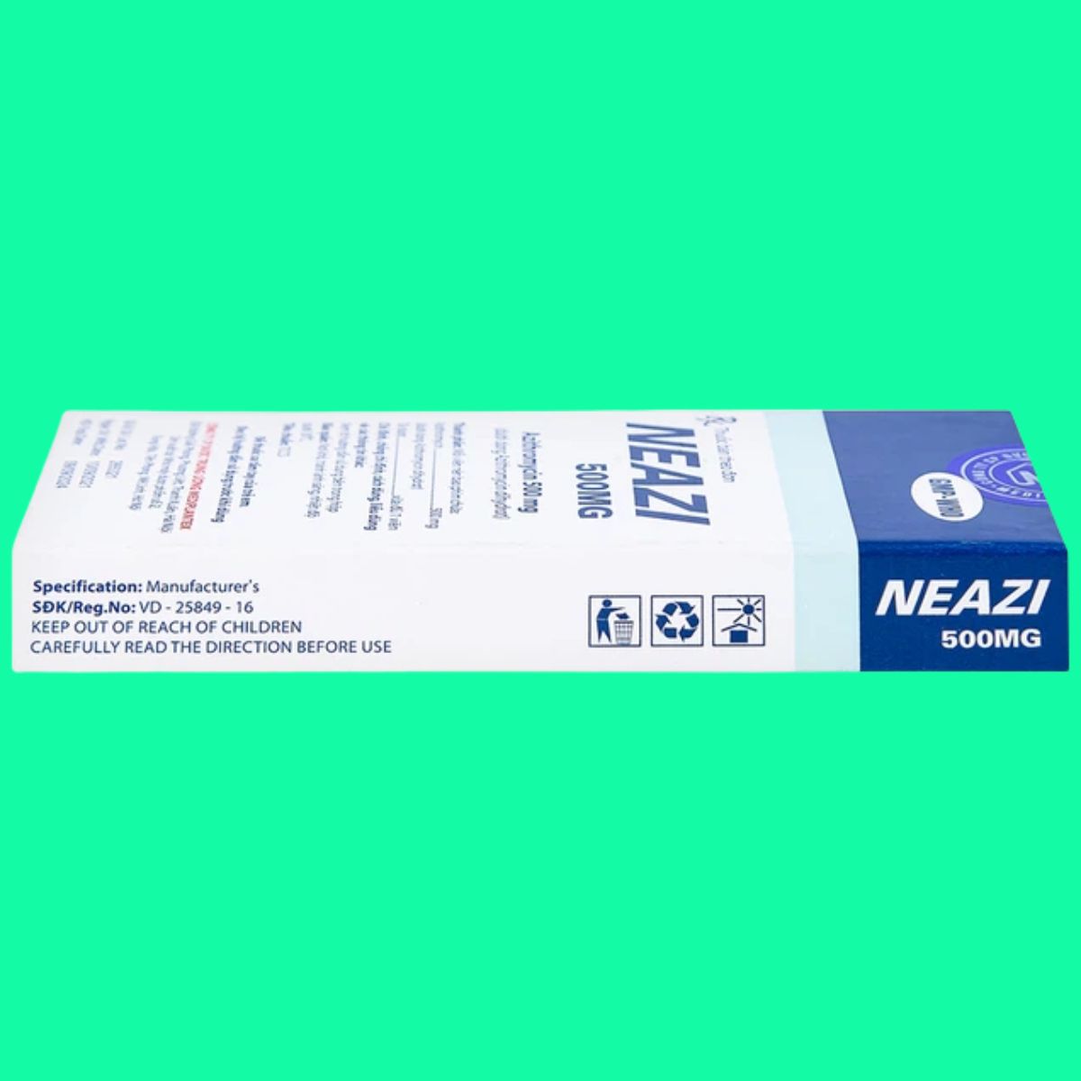 Neazi-500mg-4 Thuốc Neazi 500mg điều trị nhiễm khuẩn đường hô hấp, da và mô mềm