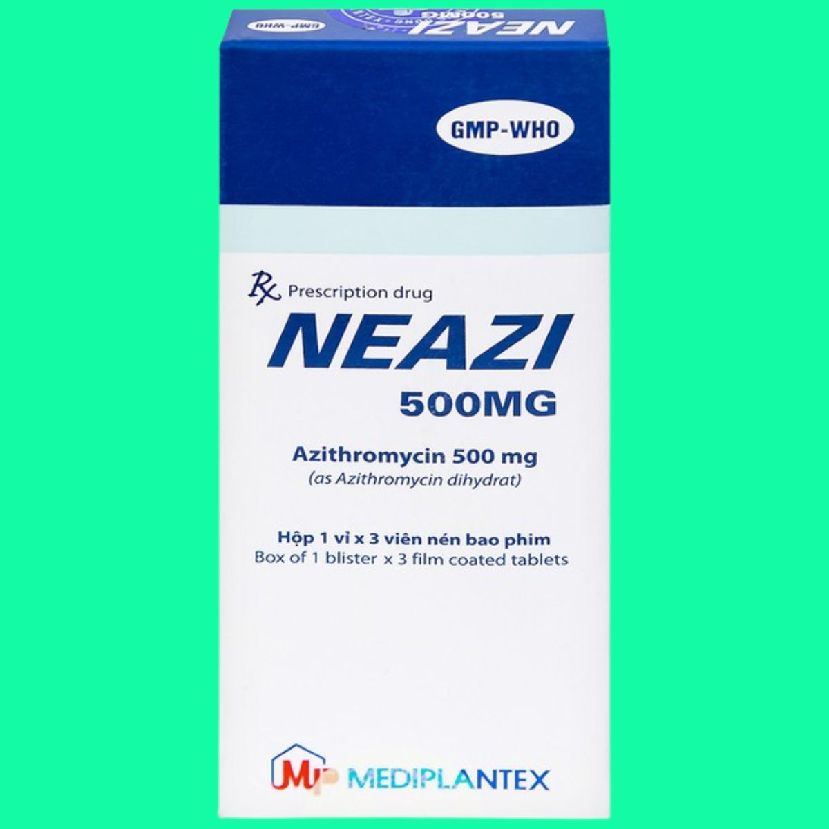 Neazi-500mg-6 Thuốc Neazi 500mg điều trị nhiễm khuẩn đường hô hấp, da và mô mềm