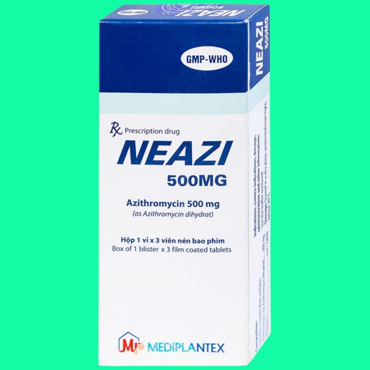Neazi-500mg-7 Thuốc Neazi 500mg điều trị nhiễm khuẩn đường hô hấp, da và mô mềm