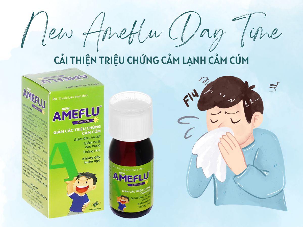 Thuốc New Ameflu Day Time điều trị triệu chứng cảm lạnh