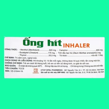 Ống hít Inhaler Pharmedic 3 Ống hít Inhaler Pharmedic