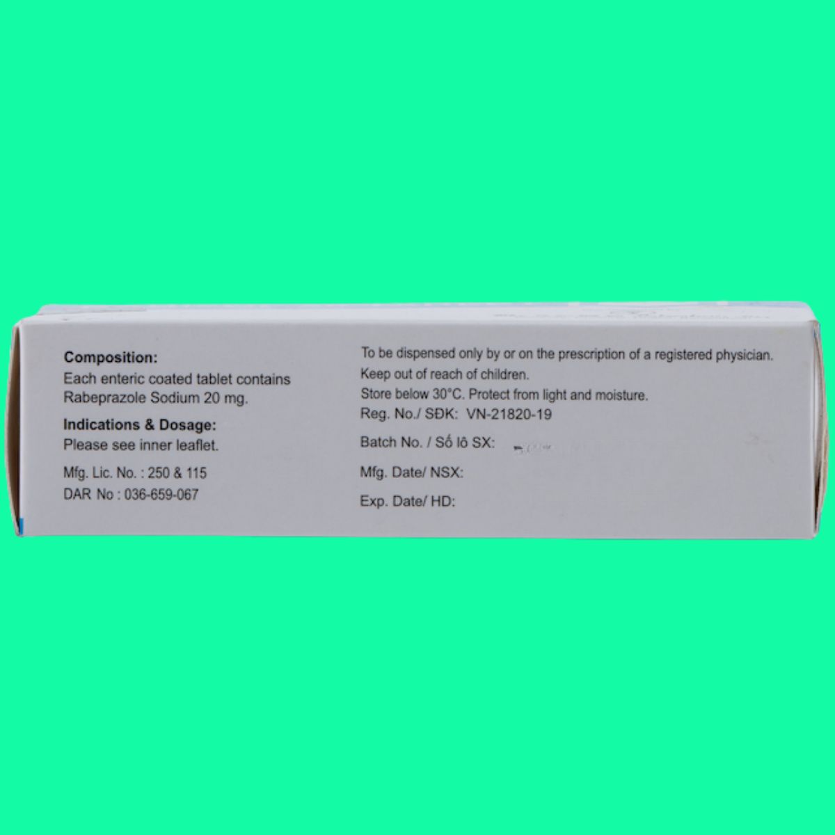 Rabizol-20-Tablet-6 Thuốc Rabizol 20 Tablet điều trị loét dạ dày tá tràng đang tiến triển