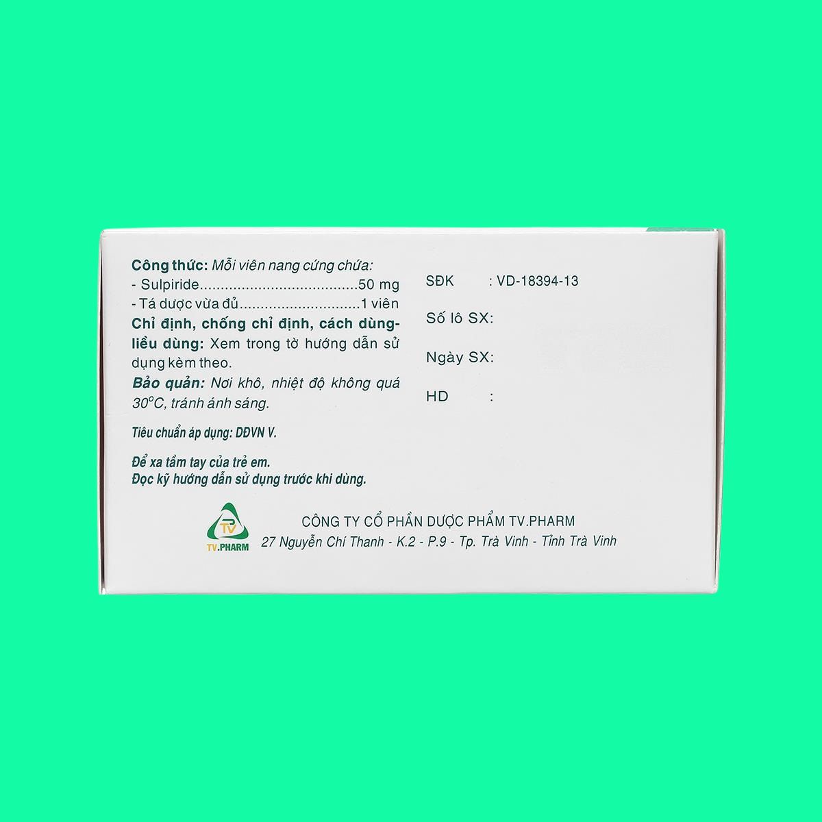 TV. Sulpiride 50mg (4) TV. Sulpiride 50mg