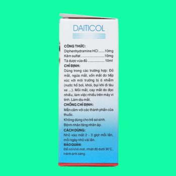 Thuốc nhỏ mắt Daiticol 5 Thuốc nhỏ mắt Daiticol