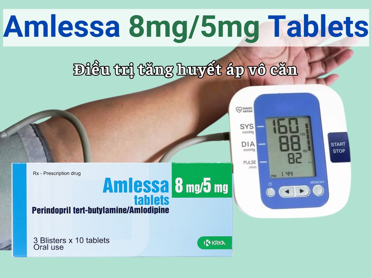 Amlessa 8mg/5mg Tablets 7 Amlessa 8mg/5mg Tablets điều trị tăng huyết áp vô căn