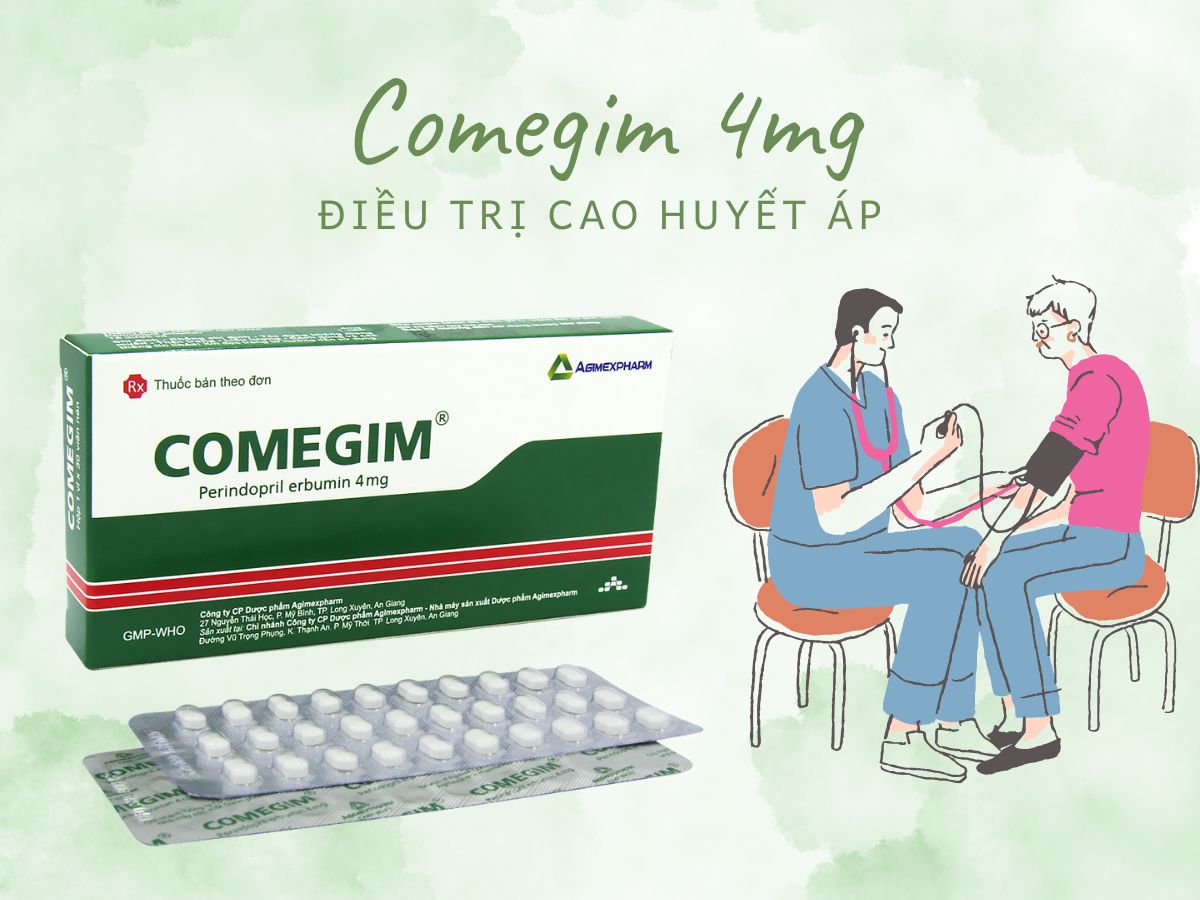 Comegim 4mg 10 Thuốc Comegim 4mg điều trị tăng huyết áp và giảm nguy cơ biến cố tim mạch