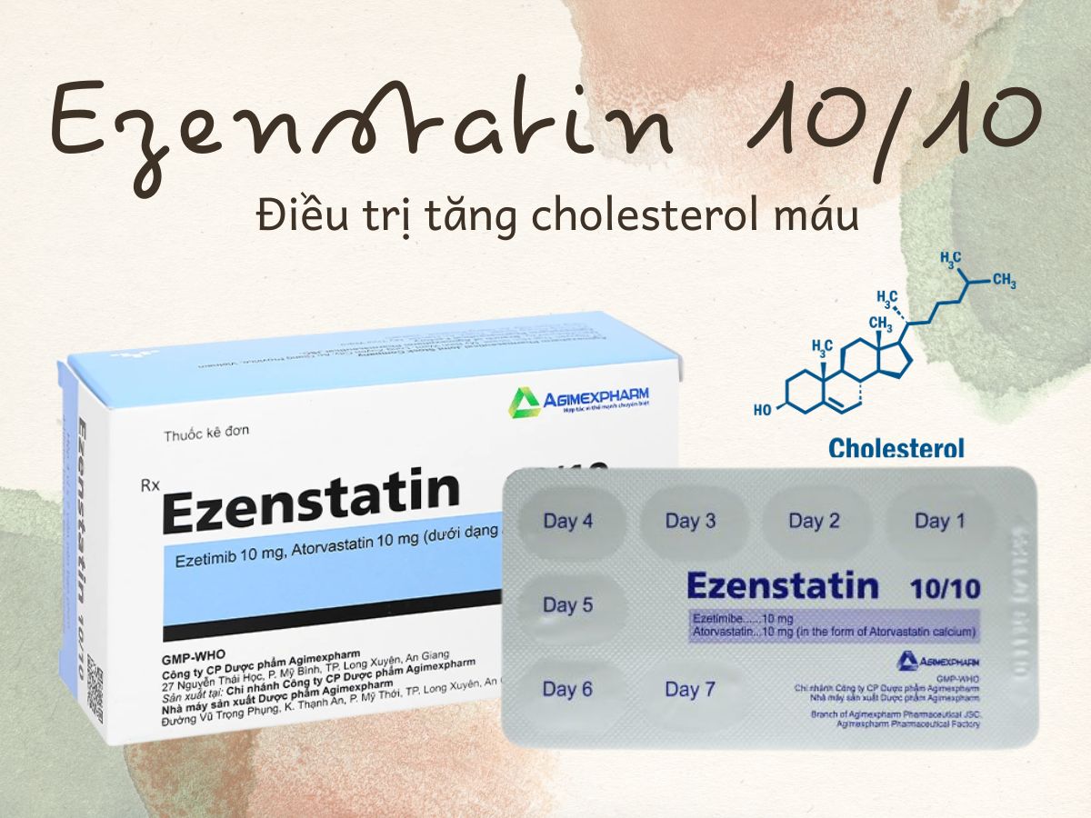 Thuốc Ezenstatin 10/10 – Điều trị tăng cholesterol máu nguyên phát