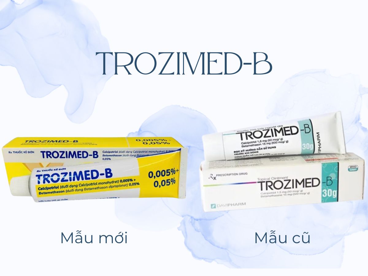 Trozimed-B 16 Mẫu bao bì cũ và mẫu bao bì mới Trozimed-B