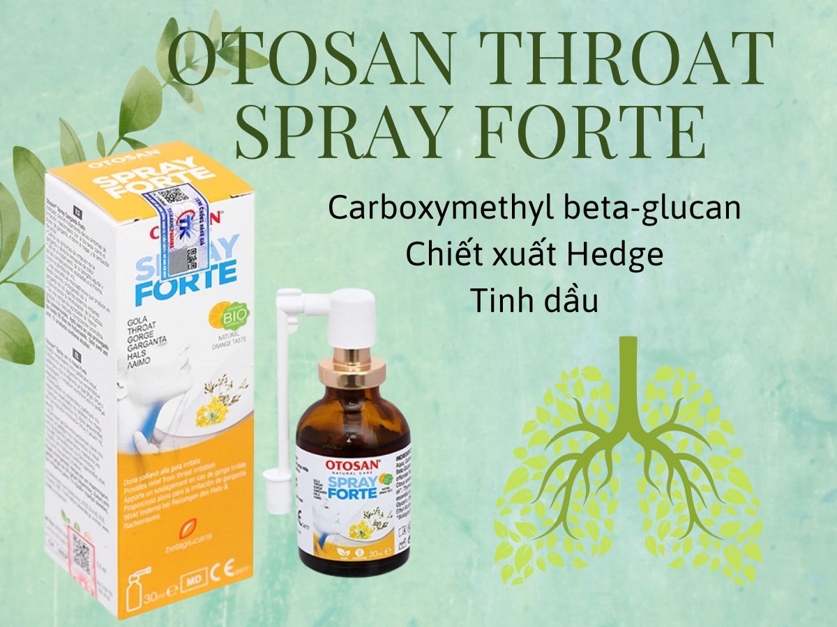 Thuốc Otosan Throat Spray Forte hỗ trợ giảm đau rát cổ họng